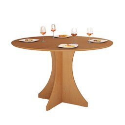 Mesa de Jantar Redonda Elisa 4 Lugares 80x80 Base em X em Mdf - Nature - 2