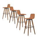 Ver imagem 2 de Kit 4 Banquetas Linea Base Madeira Cozinha Bar Bancada Alta:terracota/preto