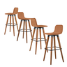 Kit 4 Banquetas Linea Base Madeira Cozinha Bar Bancada Alta:terracota/preto - 2
