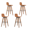 Kit 4 Banquetas Linea Base Madeira Cozinha Bar Bancada Alta:terracota/preto - 3