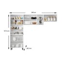 Ver imagem 3 de Cozinha Compacta Múltipla 3 Peças (2 Armários + 1 Paneleiro) CPT96 Branco/Preto - Bertolini