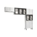 Ver imagem 1 de Cozinha Compacta Múltipla 3 Peças (2 Armários + 1 Paneleiro) CPT96 Branco/Preto - Bertolini