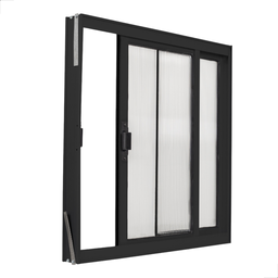 Janela 2 Folhas de Correr em Alumínio Preto A60xl60 com Policarbonato Ideal para Pequenos Espaços - 6