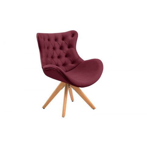 Poltrona Decorativa Egg Capitone Pe Palito Unidecor Bordô