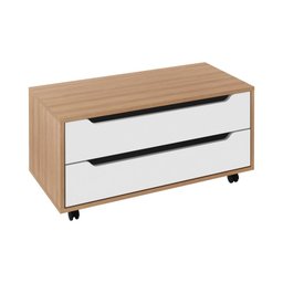 Gabinete para Banheiro 80cm com Rodízios Tecno Mobili Bn3643 Marrom Branco - 2 Gabinete para Banheiro 80cm com Rodízios Tecno Mobili Bn3643 Marrom Branco - 2