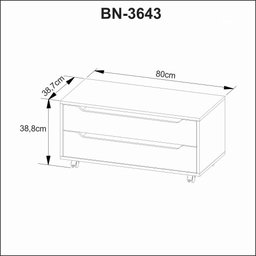 Gabinete para Banheiro 80cm com Rodízios Tecno Mobili Bn3643 Marrom Branco - 3 Gabinete para Banheiro 80cm com Rodízios Tecno Mobili Bn3643 Marrom Branco - 3