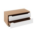 Ver imagem 4 de Gabinete para Banheiro 80cm com Rodízios Tecno Mobili Bn3643 Marrom Branco