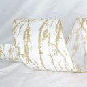 Ver imagem 2 de Fita Decorativa Aramada Branca e Dourada com Glitter 10cm X 9,14m | Natal Formosinha