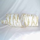 Ver imagem 1 de Fita Decorativa Aramada Branca e Dourada com Glitter 10cm X 9,14m | Natal Formosinha