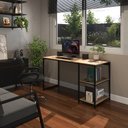 Ver imagem 3 de Mesa Escrivaninha para Escritório Home Office Secretária Strata Panta Lamina com Preto