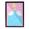 Quadro Desenho Infantil Princesa Moldura com Vidro - 5