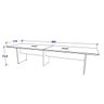 Mesa de Reunião Nogal 3,80m X 1,10m 2 Caixas de Tomadas F5  - 3