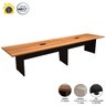 Mesa de Reunião Nogal 3,80m X 1,10m 2 Caixas de Tomadas F5  - 4