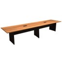 Ver imagem 2 de Mesa de Reunião Nogal 3,80m x 1,10m 2 Caixas de Tomadas F5