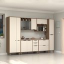 Ver imagem 1 de Cozinha Modulada Completa 6 Peças Balcões Aéreos Vidro Reflecta Comtampo Aspen Luciane Móveis