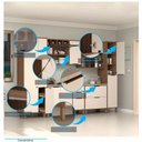 Ver imagem 4 de Cozinha Modulada Completa 6 Peças Balcões Aéreos Vidro Reflecta Comtampo Aspen Luciane Móveis