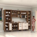 Ver imagem 2 de Cozinha Modulada Completa 6 Peças Balcões Aéreos Vidro Reflecta Comtampo Aspen Luciane Móveis