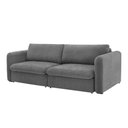 Ver imagem 2 de Sofá Veneza 2,00m Retrátil 3 Lugares Linho Soft Design Orgânico Pés Madeira Sala Premium - Cinza