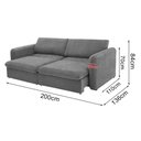 Ver imagem 4 de Sofá Veneza 2,00m Retrátil 3 Lugares Linho Soft Design Orgânico Pés Madeira Sala Premium - Cinza