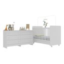 Ver imagem 2 de Berço 3 em 1 para Colchão 130x70cm com Rodízios e Cômoda Chantilly Multimóveis Mp4290 Branco