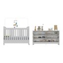 Ver imagem 5 de Berço 3 em 1 para Colchão 130x70cm com Rodízios e Cômoda Chantilly Multimóveis Mp4290 Branco