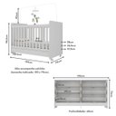 Ver imagem 7 de Berço 3 em 1 para Colchão 130x70cm com Rodízios e Cômoda Chantilly Multimóveis Mp4290 Branco