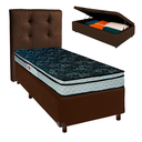 Ver imagem 1 de Kit Cabeceira + Cama Box Bau + Colchão Solteiro D28 Conforto Paropas