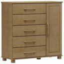 Ver imagem 1 de Comoda 5 Gavetas 1 Porta Madeira Maciça 125 Cm 2251 Freijo Milani Store