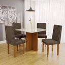 Ver imagem 1 de Conjunto Sala de Jantar Mesa Tampo de Vidro Fidelitá Barcelona com 4 Cadeiras
