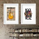 Ver imagem 2 de Kit 2 Quadros Music Rock - 60x48cm:madeira Branca