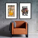 Ver imagem 1 de Kit 2 Quadros Music Rock - 60x48cm:madeira Branca