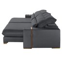 Ver imagem 4 de Sofá com Chaise B010 3 Lugares Retrátil e Reclinável 230cm Cinza Escuro Veludo
