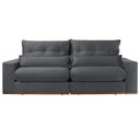 Ver imagem 6 de Sofá com Chaise B010 3 Lugares Retrátil e Reclinável 230cm Cinza Escuro Veludo