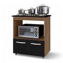 Ver imagem 1 de Balcão para Cooktop Elis 75cm 02 Portas com Tampo Recortado Savana Preto - Abmaza