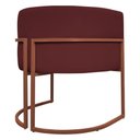 Ver imagem 7 de Poltrona Decorativa Recepção Luna Base de Ferro Bronze - Bordo Corino