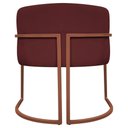 Ver mais imagens de Poltrona Decorativa Recepção Luna Base de Ferro Bronze - Bordo Corino
