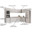 Ver imagem 3 de Armário de Cozinha Modulada de Canto 8 Peças CP09 Balcão com Pia Inox Branco - Lumil Lumil Móveis