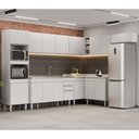 Ver imagem 2 de Armário de Cozinha Modulada de Canto 8 Peças CP09 Balcão com Pia Inox Branco - Lumil Lumil Móveis