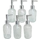 Ver imagem 1 de Kit 6 Porta Sabonetes Líquido de Vidro 380ml Porta Sabão Sortido Lyor Banheiro