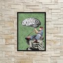 Ver imagem 2 de Quadro Cérebro Em Manutenção 24x18cm:Madeira branca