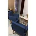 Ver imagem 5 de Poltrona para Quarto Infantil Tecido Suede Resistente Espaço Pequeno Pés de Madeira Estudo