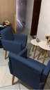 Ver imagem 5 de Poltrona para Quarto Infantil Tecido Suede Resistente Espaço Pequeno Pés de Madeira Estudo