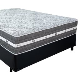 Cama Box Casal Sintético + Colchão Anjos Black Graphite Molas Ensacadas 138x188x64cm Preto - 5