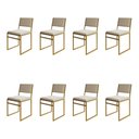 Ver imagem 1 de Kit 8 Cadeiras de Jantar Industrial Isa Assento Veludo Bege Base Dourado