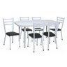 Conjunto de Mesa Beatriz Branco e Preto 6 Cadeiras - Criativa 475/340 - 1