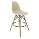 Ver imagem 3 de Kit 2 Banquetas Charles Eames Eiffel Wood Design Base Fixa Madeira - Bege