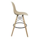 Ver imagem 2 de Kit 2 Banquetas Charles Eames Eiffel Wood Design Base Fixa Madeira - Bege