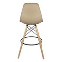Ver imagem 5 de Kit 2 Banquetas Charles Eames Eiffel Wood Design Base Fixa Madeira - Bege