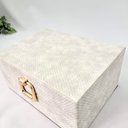 Ver imagem 3 de Caixa Decorativa Branca Cinza Courino 10x23x17cm Decoração