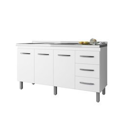 Balcão para Pia Carina 140cm sem Tampo - Branco - 3